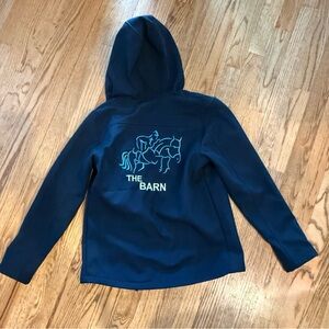 Kids unisex embroidered horse riding equine soft shell jacket size L 11-12